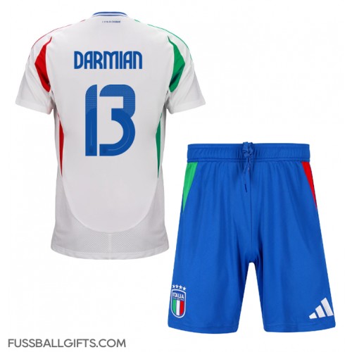 Italien Matteo Darmian #13 Fußballbekleidung Auswärtstrikot Kinder EM 2024 Kurzarm (+ kurze hosen)